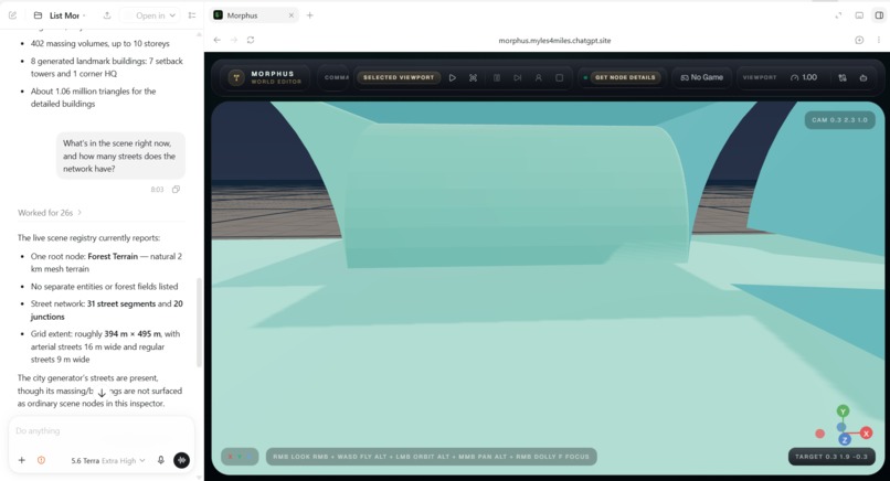 Morphus - the 3D world editor your agent can operate – screenshot 4