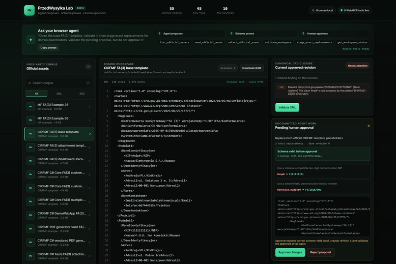 PrzedWysylka | WebMCP Lab – screenshot 1