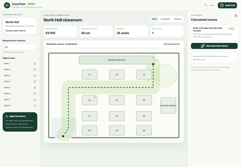 ClearPath — WebMCP accessibility planning studio – screenshot 1
