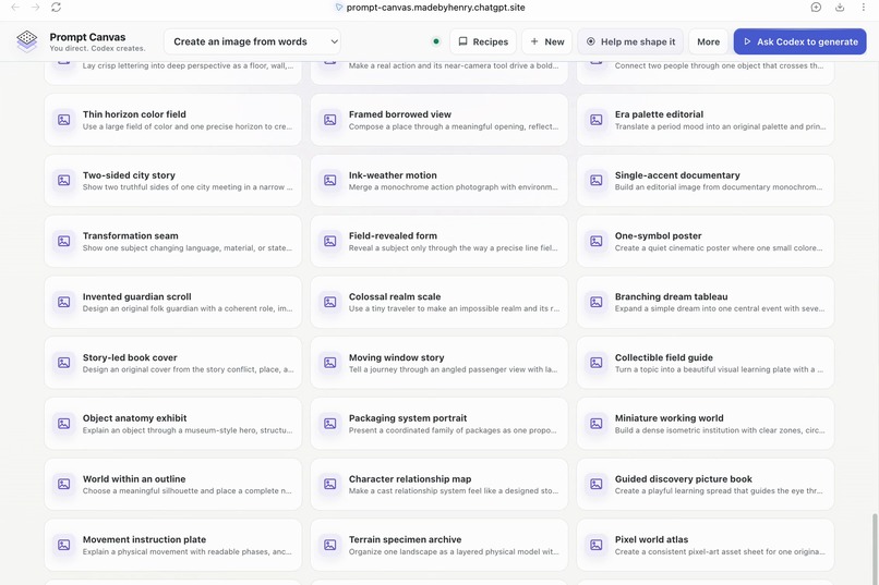 Prompt Canvas – screenshot 2