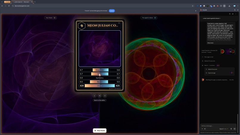 Lumen Apeiron Arcade: fractal flames your agent can drive – screenshot 4