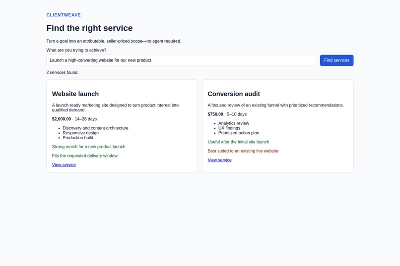 client-weave – screenshot 2