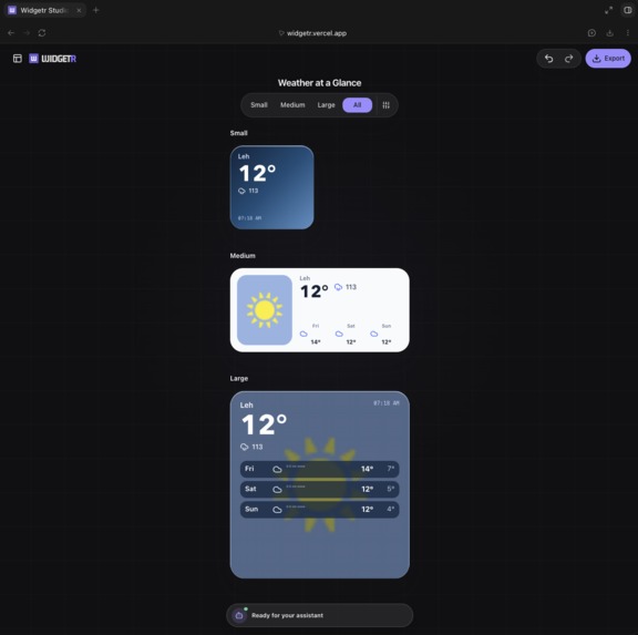 Widgetr – screenshot 2