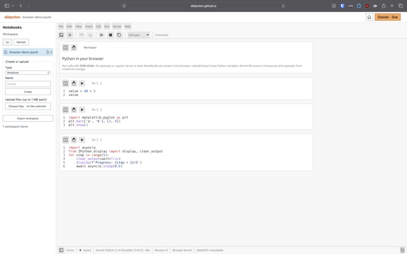 Didaction space – screenshot 2
