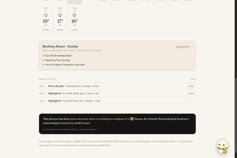 Ilma: Weather Agents Can Trust – screenshot 2