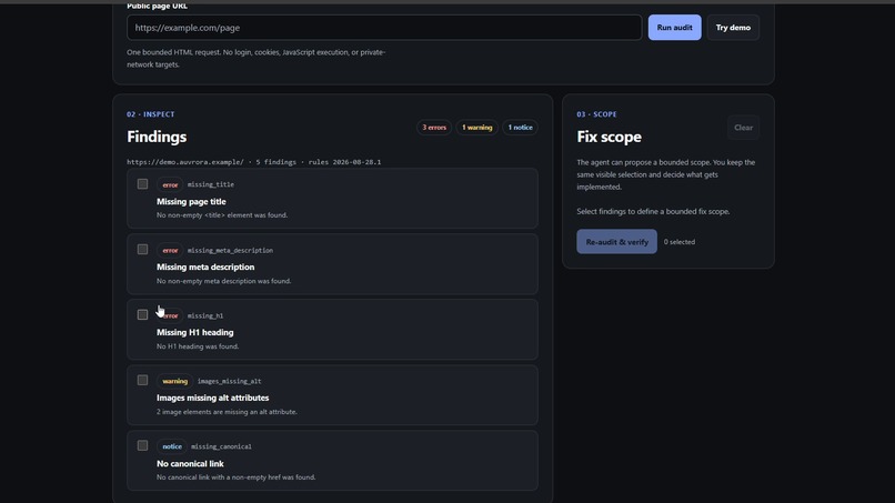 Auvrora WebMCP – screenshot 1