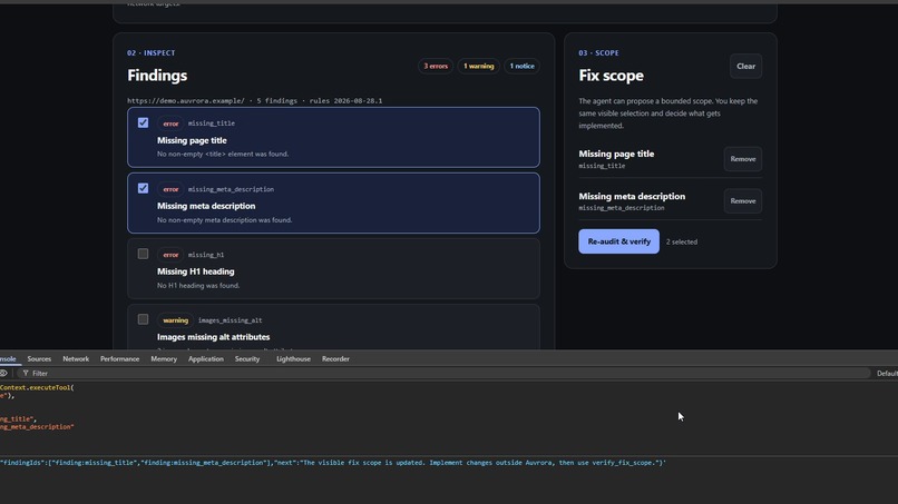 Auvrora WebMCP – screenshot 3