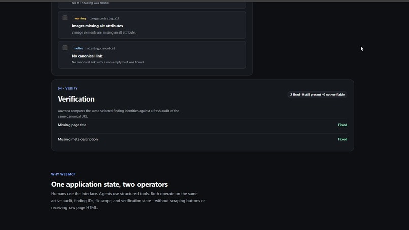 Auvrora WebMCP – screenshot 4