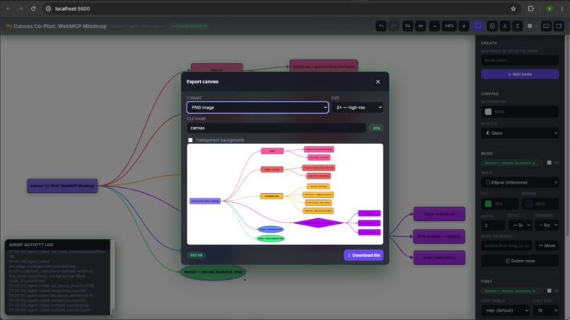 Canvas Co-Pilot: WebMCP Mindmap – screenshot 3