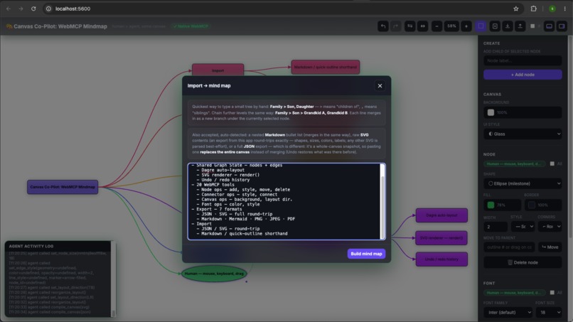 Canvas Co-Pilot: WebMCP Mindmap – screenshot 5