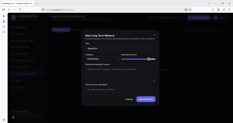 Knowledge OS – screenshot 2