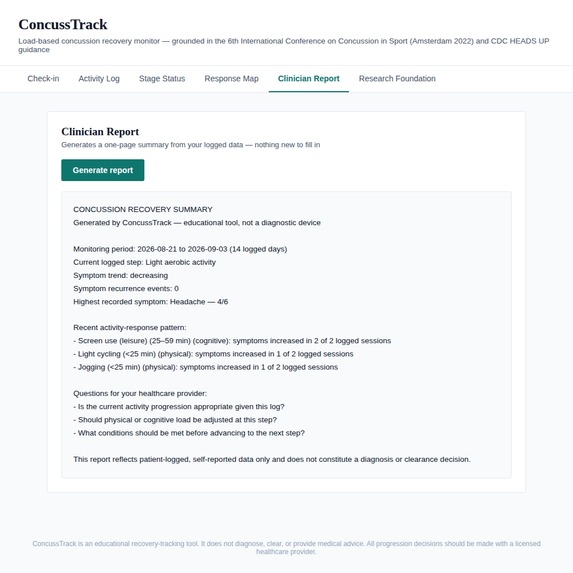ConcussTrack – screenshot 7