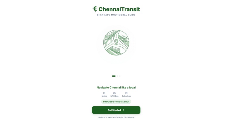 Chennai Transit  multimodal journey planning application – screenshot 1