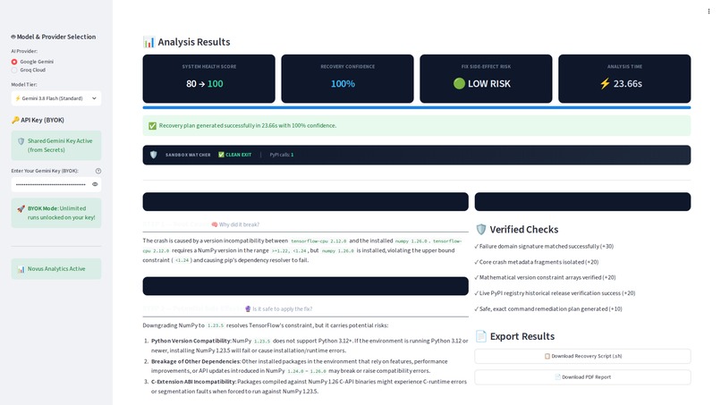 DependenceDoc – screenshot 1