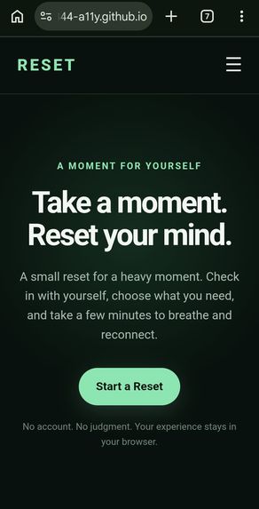 RESET – screenshot 1