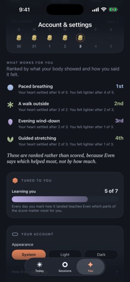 Even: Stress Tracker & Relief – screenshot 7