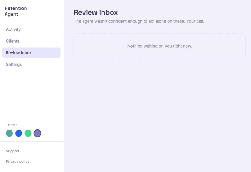 Retention Action Agent – screenshot 1