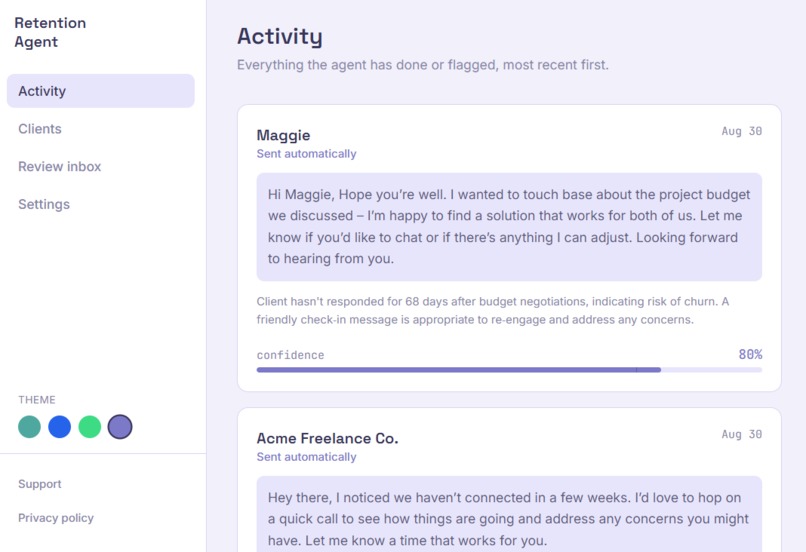 Retention Action Agent – screenshot 3