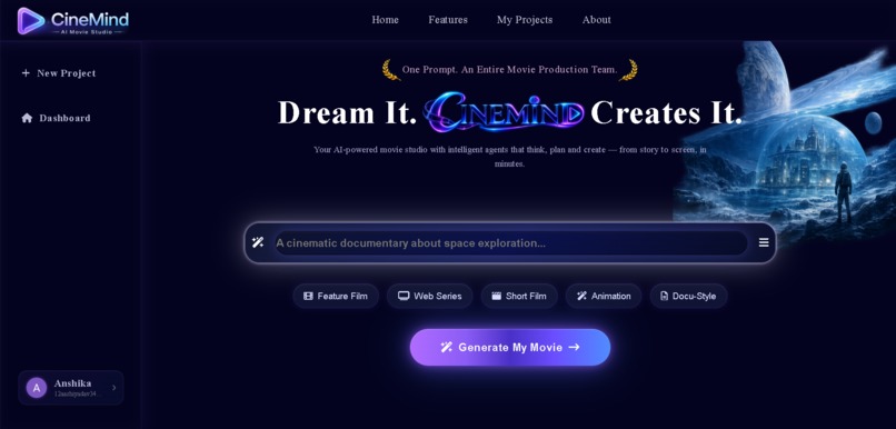 CineMind — AI-Powered Agentic Movie Studio – screenshot 1