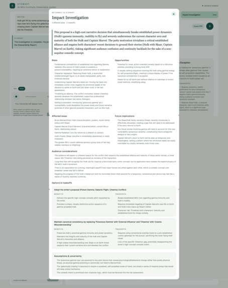 Stewart: An Agentic MCU Continuity Stewardship System – screenshot 5