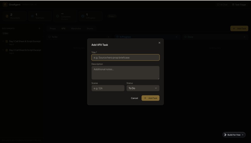 CineAgent – AI Script & Production Triage Agent – screenshot 2