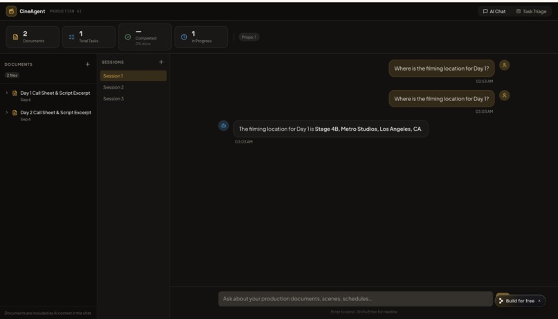 CineAgent – AI Script & Production Triage Agent – screenshot 3