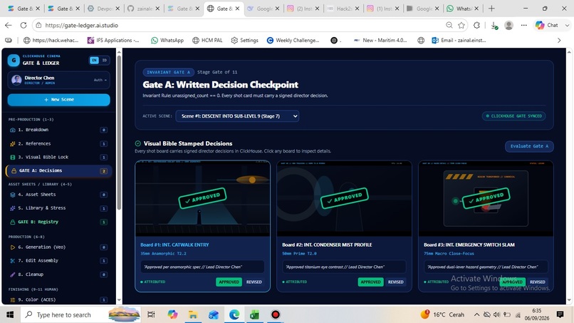 Gate & Ledger: End-to-End Agentic Cinema Pipeline – screenshot 1