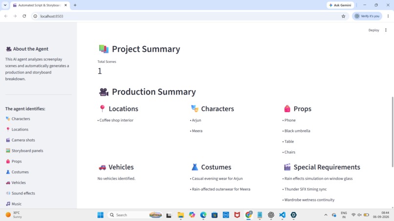 Automated Script & Storyboard Breakdown Agent – screenshot 3