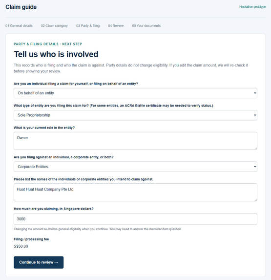 Hackathon - MinLaw – screenshot 2