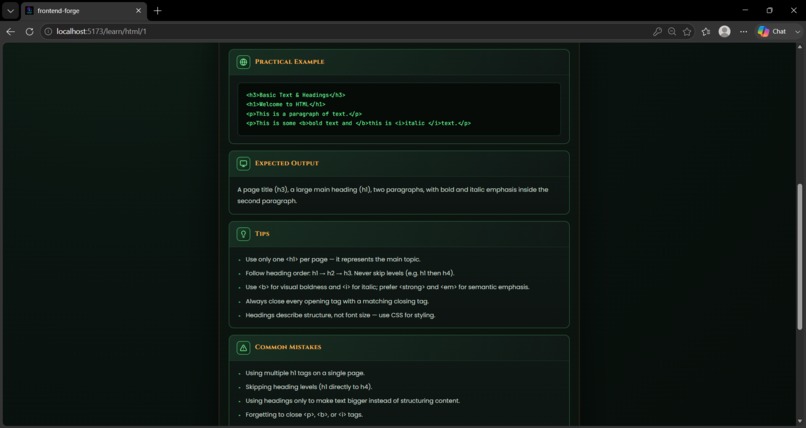 frontend forge – screenshot 2