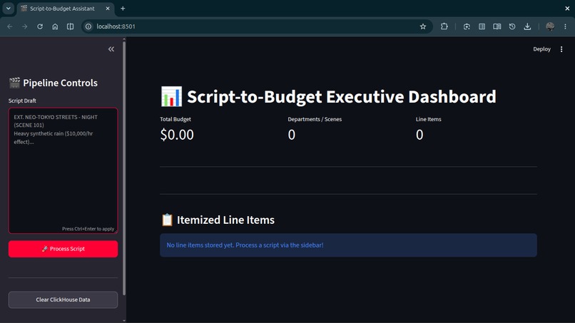 Script-to-Budget Executive Assistant – screenshot 13