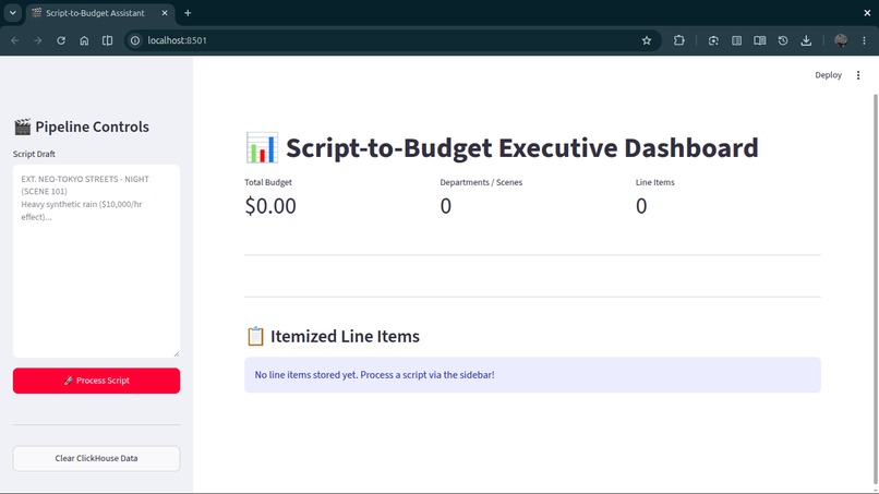 Script-to-Budget Executive Assistant – screenshot 15