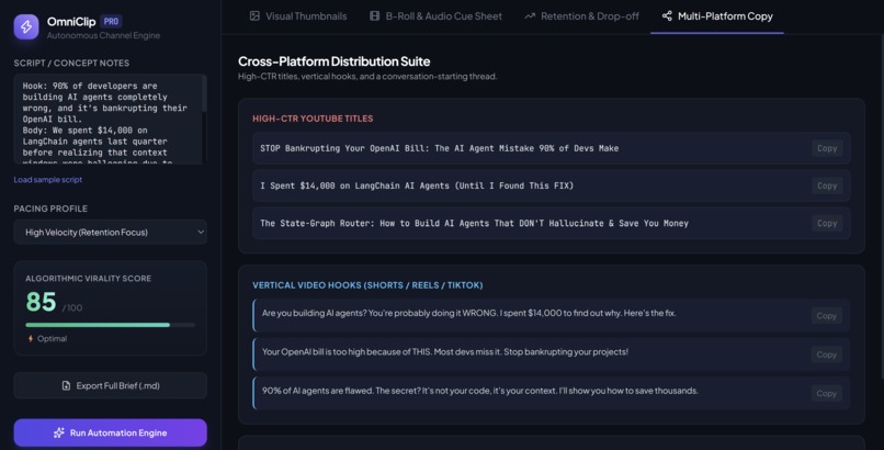 OmniClip Pro: Creator Channel Automation Engine – screenshot 2