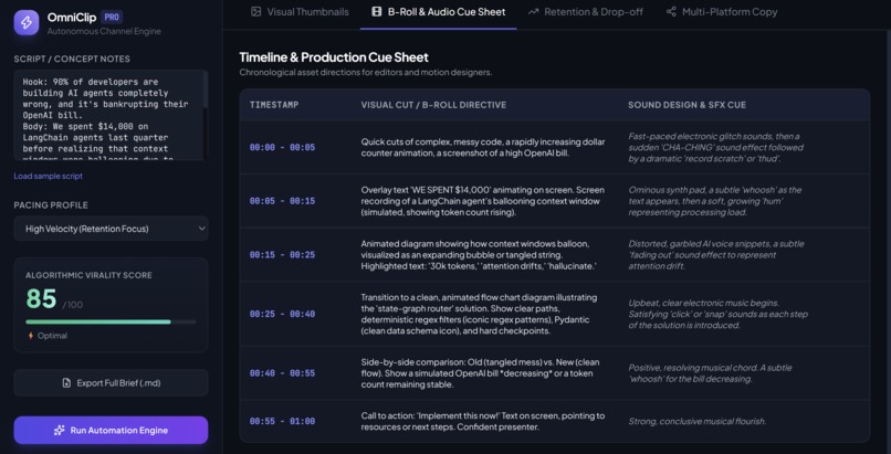 OmniClip Pro: Creator Channel Automation Engine – screenshot 4