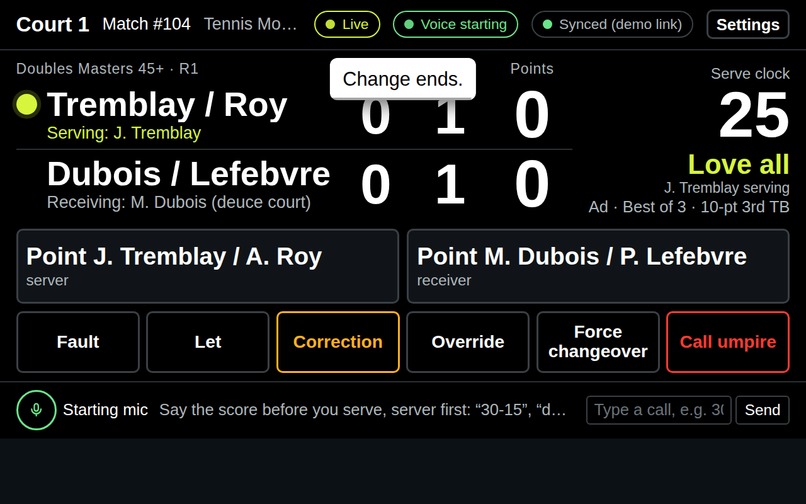 RallyPoint - Tennis Courtside Assistant – screenshot 1