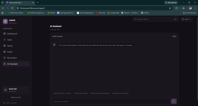 FirstCommit LifeOS – screenshot 3