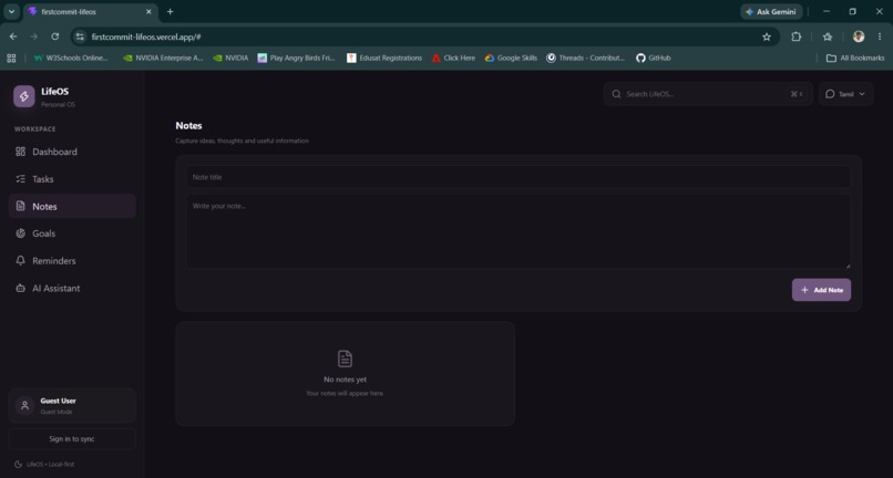 FirstCommit LifeOS – screenshot 5