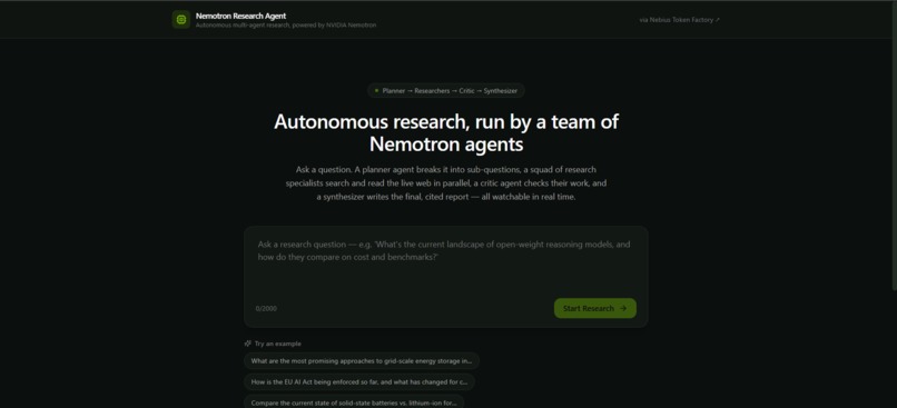 Nebius x NVIDIA Global AI Hackathon – screenshot 1