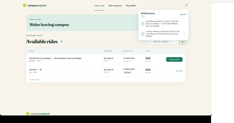 CampusCarpool – screenshot 1