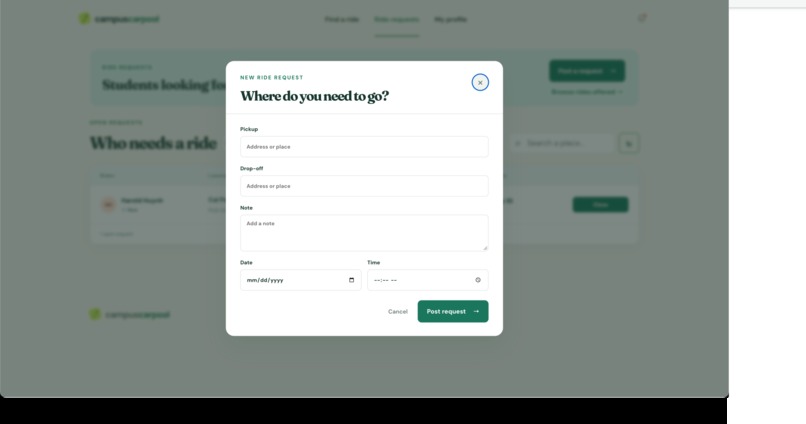 CampusCarpool – screenshot 4