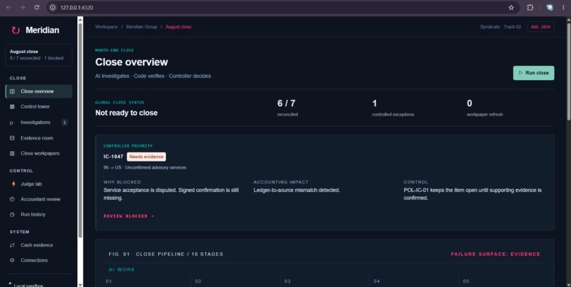 Meridian — Autonomous Month-End Close – screenshot 1
