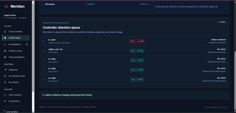 Meridian — Autonomous Month-End Close – screenshot 2