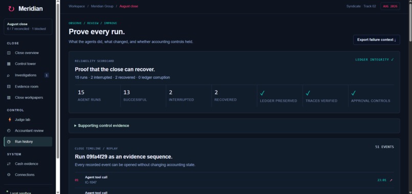 Meridian — Autonomous Month-End Close – screenshot 5