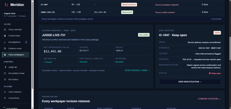 Meridian — Autonomous Month-End Close – screenshot 6