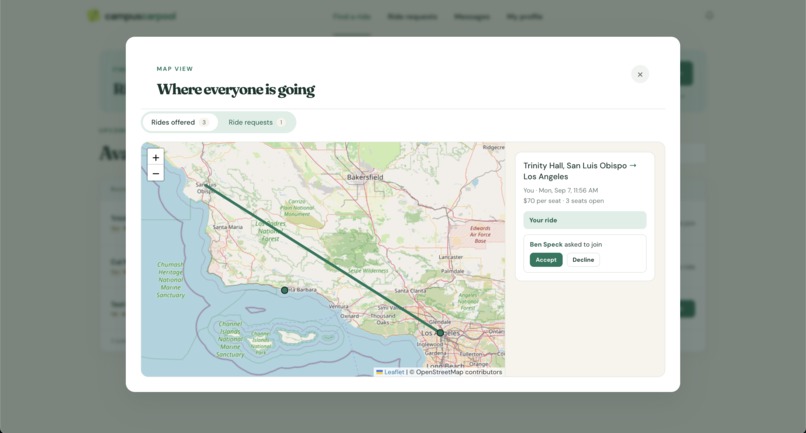 CampusCarpool – screenshot 7