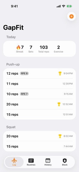 GapFit: Workout & App Block – screenshot 3