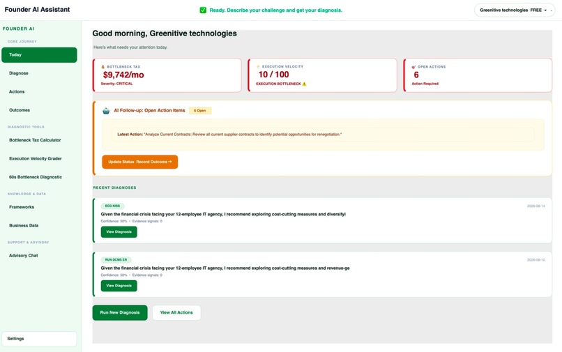 Founder AI: Agentic OS & Observability  – screenshot 1