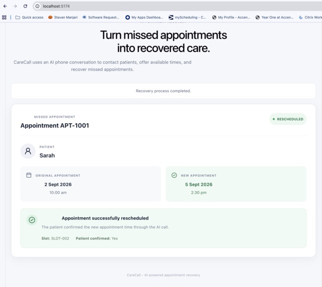 CareCall - Missed Appointment Recovery Agent – screenshot 2