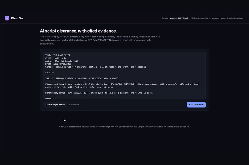 ClearCut — AI Script Clearance Agent – screenshot 4