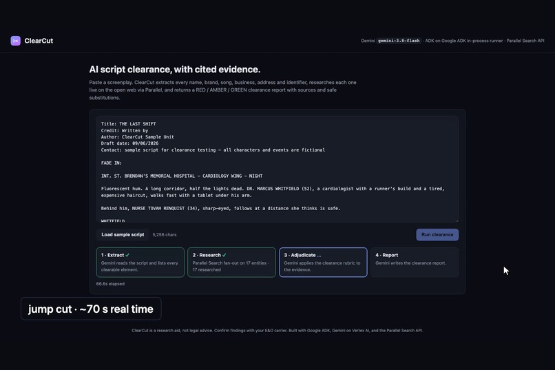 ClearCut — AI Script Clearance Agent – screenshot 5